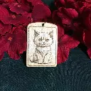 White Long Fur Cat Keyring