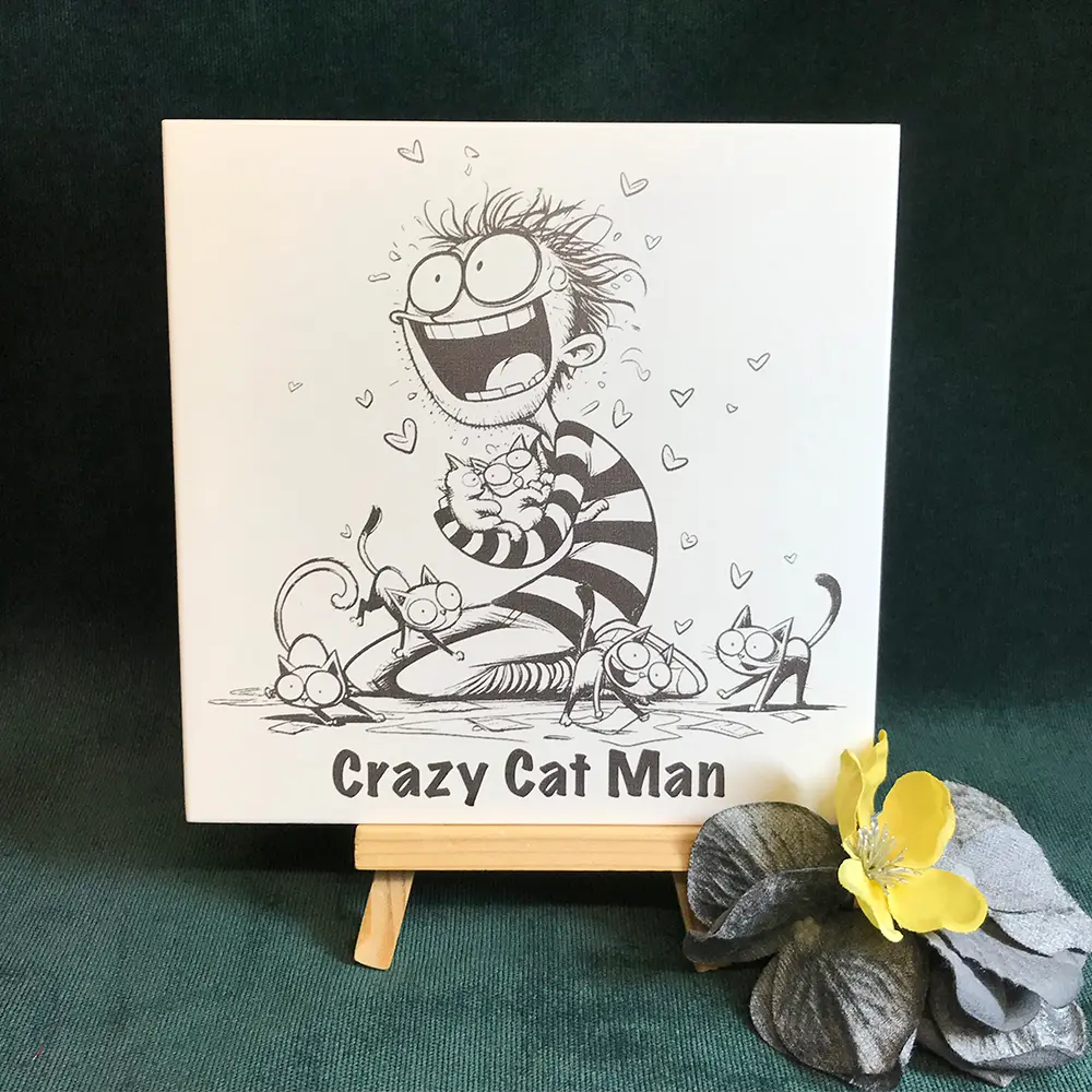 Crazy Cat Man Tile