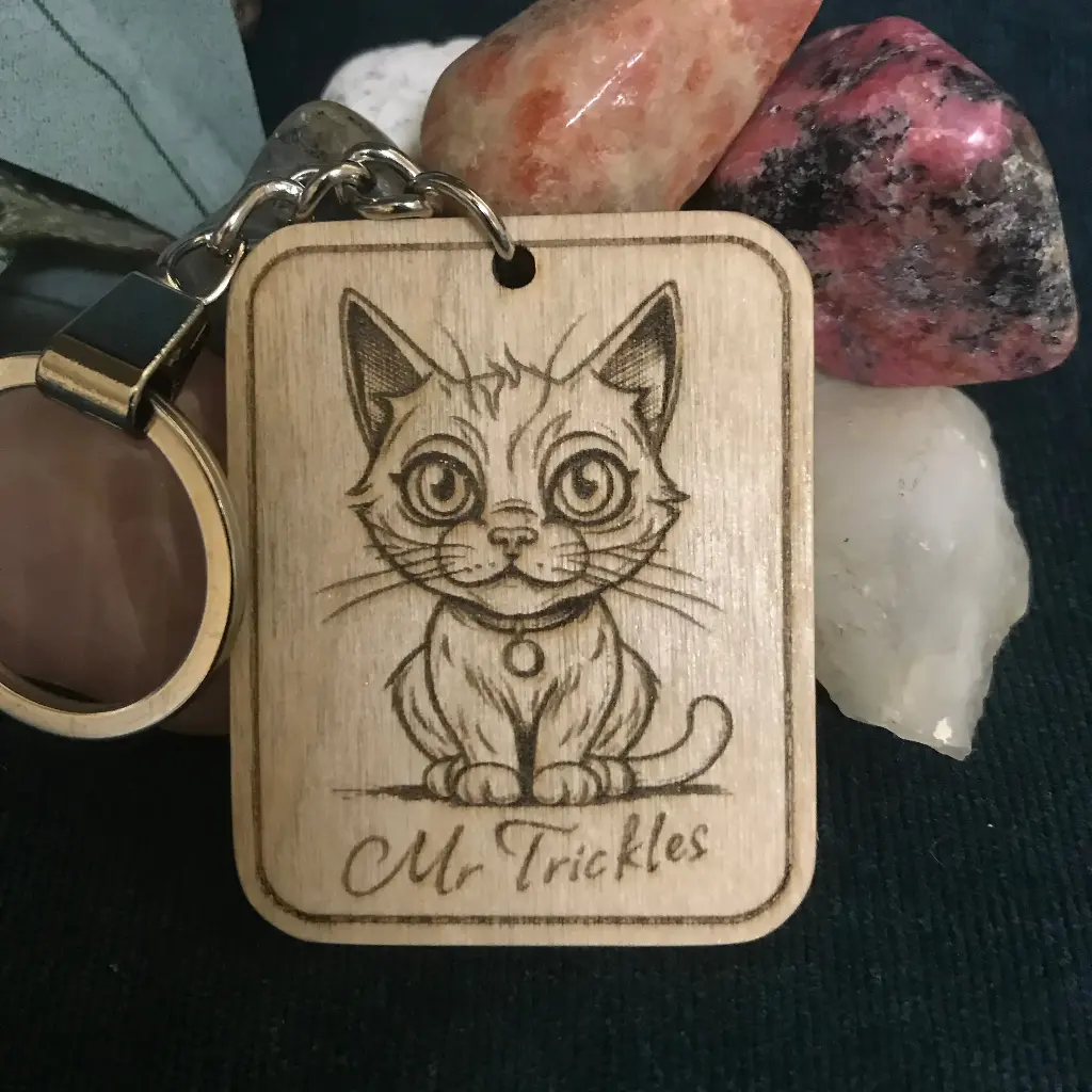 Mr Trickles Wide Eyed Cat Keyring