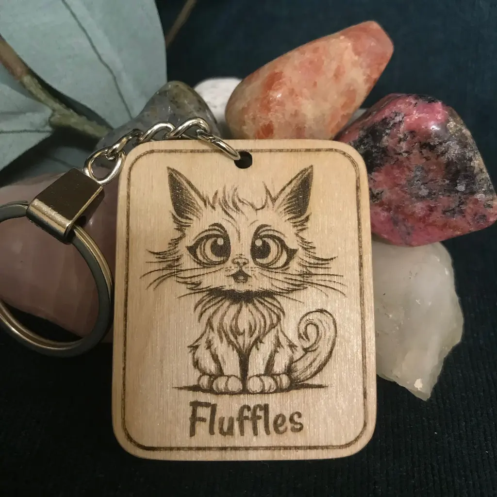 Fluffles Wide Eyed Cat Keyring