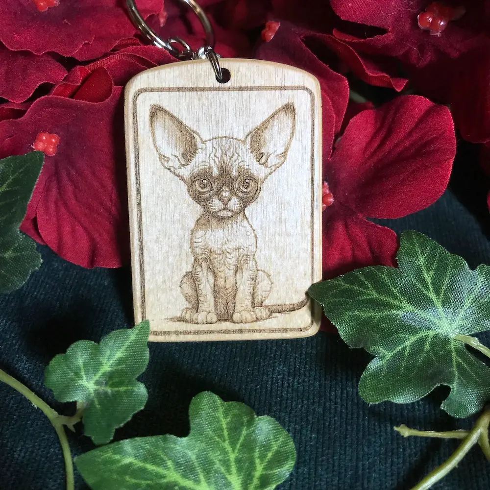 Devon Rex Cat Keyring